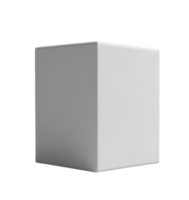 Minimalist white cube on transparency background, perfect for product display png