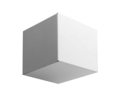 Minimalist white cube with textured surface, floating in space png