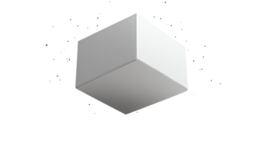 floating white cube with smooth surface and soft shadows creates minimalist aesthetic png