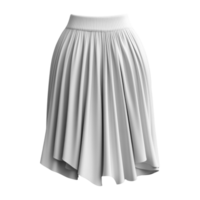 Elegant white skirt with pleats and flowing design, perfect for various occasions png