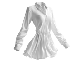fluindo branco camisa com grandes mangas e botão acima projeto, exibindo elegância e estilo. perfeito para vários ocasiões png