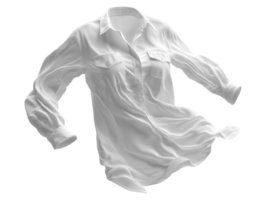 flowing white shirt with relaxed fit and button up design, showcasing its soft fabric and casual style png