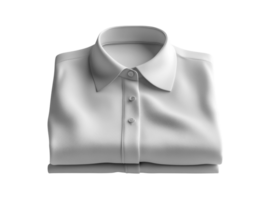 Folded white shirt with collar and buttons, showcasing clean design. Ideal for casual or formal wear png