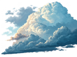 Majestic clouds in semi realistic digital painting, showcasing soft textures and vibrant colors png
