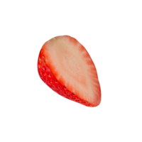 Fresh strawberry slice with vibrant red color and smooth texture png