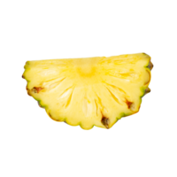 Fresh pineapple slice with vibrant yellow color and textured surface png