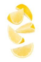 Fresh lemon slices arranged in creative pattern, showcasing vibrant yellow color and juicy texture png