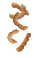 Tamarind pods arranged artistically on transparency background, showcasing their unique shapes and textures png