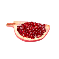 Fresh pomegranate half with juicy red seeds, showcasing vibrant color and texture png