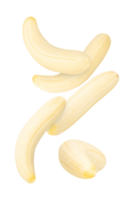 Fresh bananas in various shapes and sizes, showcasing their natural curves and textures png