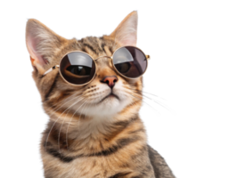 stylish cat wearing sunglasses, exuding confidence and charm png