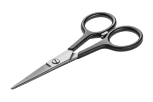Sharp scissors with black handles, ideal for crafting and cutting tasks png