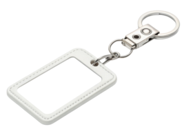 White keychain with blank ID holder for customization png