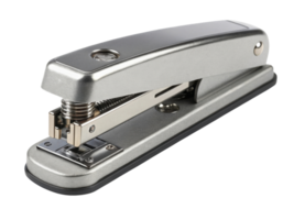 sleek metal stapler with shiny finish, ideal for office use png