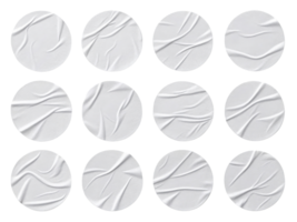 Textured white circular patterns with varying folds and creases png