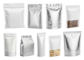 Empty packaging mockups in various shapes and sizes, ideal for branding png