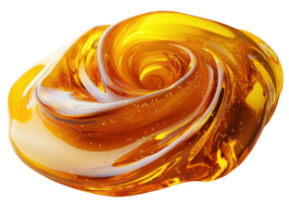 Glossy orange swirl of slime with shiny particles, perfect for creative projects png