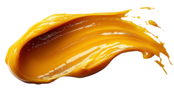 vibrant splash of yellow paint, showcasing smooth and glossy texture, perfect for artistic projects png