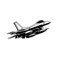 a black and white drawing of a fighter jet vector