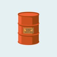 A barrel with a label that says hazardous waste vector