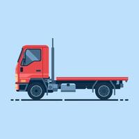 Modern Flatbed Truck with an Open Cargo Platform vector
