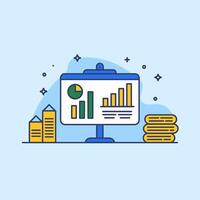 Financial Data Displayed on a Presentation Board vector