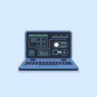 Advanced Technology Interface on a Modern Laptop vector