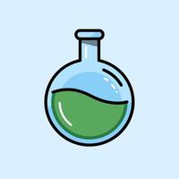 Laboratory Round-Bottom Flask for Heating and Mixing Chemicals vector
