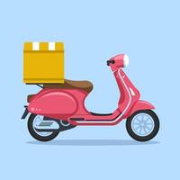Modern Delivery Scooter with a Secure Cargo Box vector
