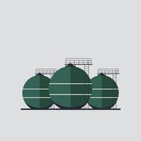 Three green tanks with a ladder on top vector