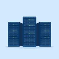 Digital Server Rack Representing Network Infrastructure vector