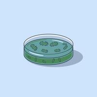 Close-Up of Bacterial Growth Patterns in a Petri Dish vector