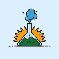 A science lab flask with smoke coming out of it vector