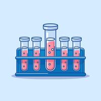 Test Tubes Containing Bubbling Solutions in a Stand vector
