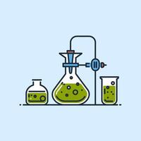 A laboratory with a flask and beaker vector
