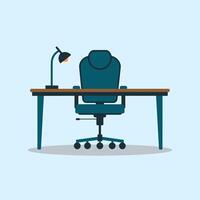 Flat Illustration of a Modern Office Desk Setup vector