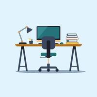 Professional Workspace Arrangement for Maximum Efficiency vector