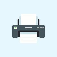 Office Printer with Paper Sheets in a Minimalist Illustration vector