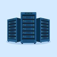 Modern Server Rack in a High-Tech Data Center vector