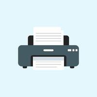 Flat Design of a Printer and Paper Stack vector