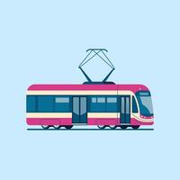 Electric Tram Designed for Smooth and Quiet Travel vector