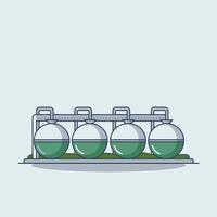 A line drawing of three green glass vials vector