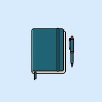 Notebook and Pen for Productivity on a Clean Desk vector