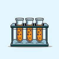 Test Tubes with Different Substances in a Rack vector