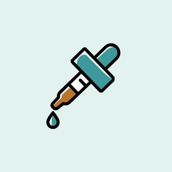 Close-Up of a Pipette Dropping a Single Transparent Droplet vector