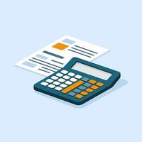 Accounting Essentials Calculator and Financial Documents vector
