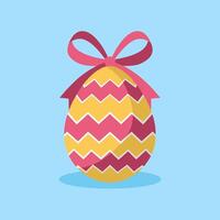 Decorative Easter Egg with Colorful Ribbon Wrap vector