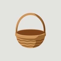 Easter Egg Hunt Basket with Brightly Decorated Eggs vector