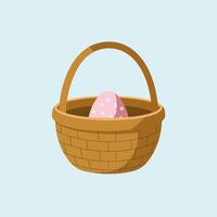 Festive Easter Basket Overflowing with Colorful Eggs vector
