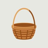Spring-Themed Easter Egg Basket with Festive Decorations vector